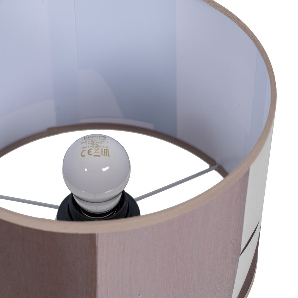 BROWN CERAMIC-FABRIC TABLE LAMP 22 X 22 X 29 CM