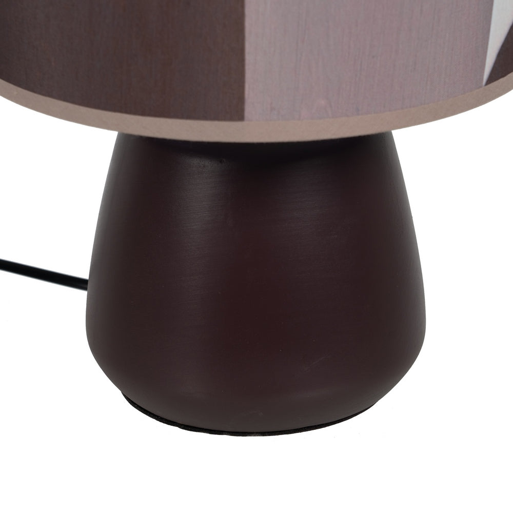 BROWN CERAMIC-FABRIC TABLE LAMP 22 X 22 X 29 CM
