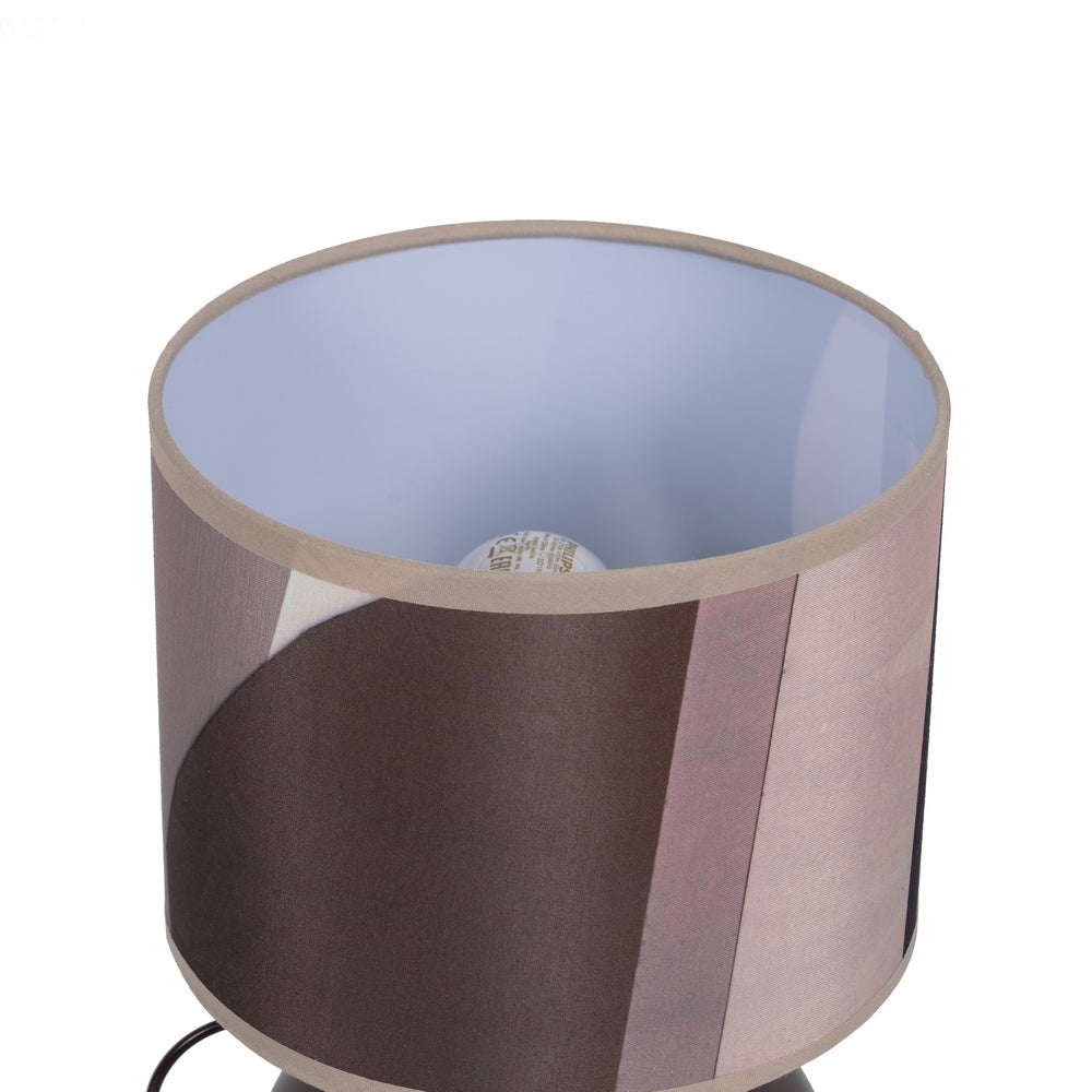 BROWN FABRIC-METAL TABLE LAMP 18 X 18 X 26.50 CM