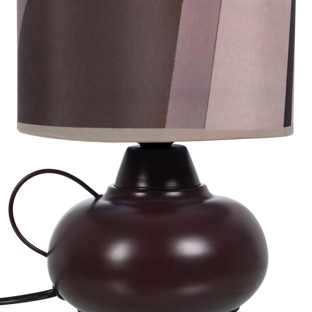 BROWN FABRIC-METAL TABLE LAMP 18 X 18 X 26.50 CM