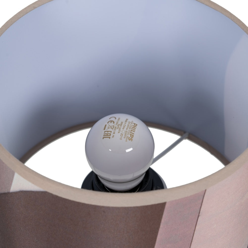 BROWN FABRIC-METAL TABLE LAMP 18 X 18 X 26.50 CM