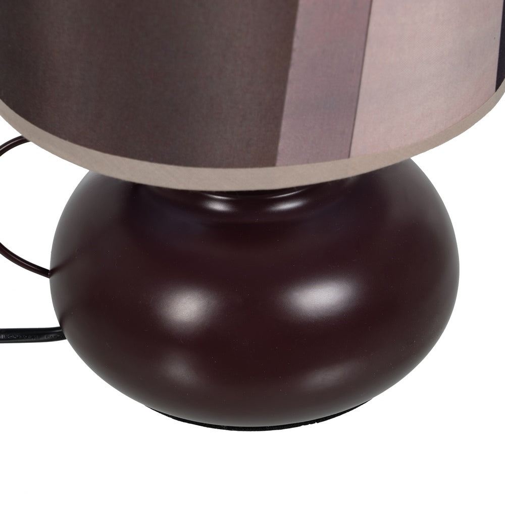 BROWN FABRIC-METAL TABLE LAMP 18 X 18 X 26.50 CM