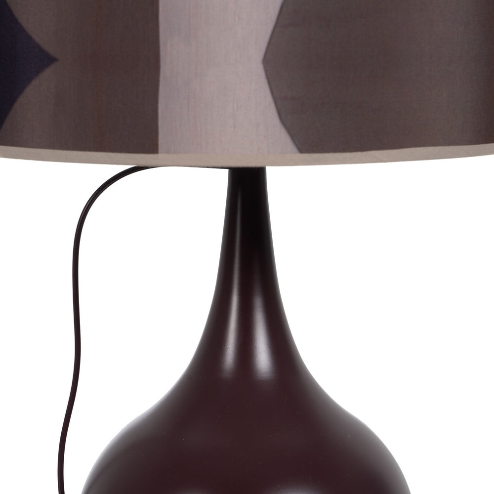 BROWN CERAMIC-FABRIC TABLE LAMP 22 X 22 X 31.50 CM
