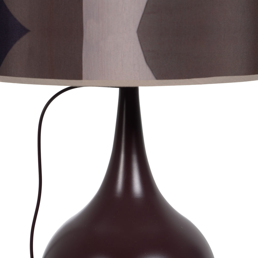 BROWN FABRIC-METAL TABLE LAMP 33 X 33 X 52 CM