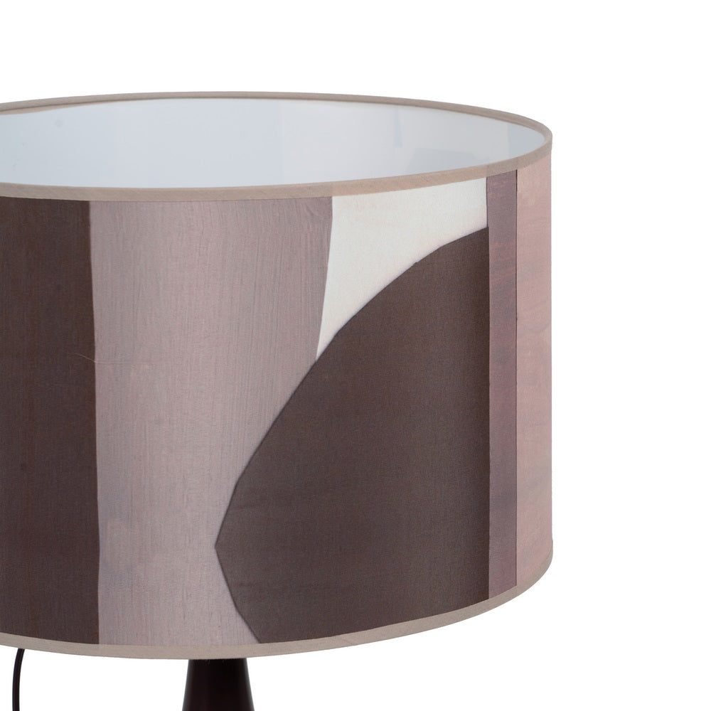 BROWN FABRIC-METAL TABLE LAMP 33 X 33 X 52 CM