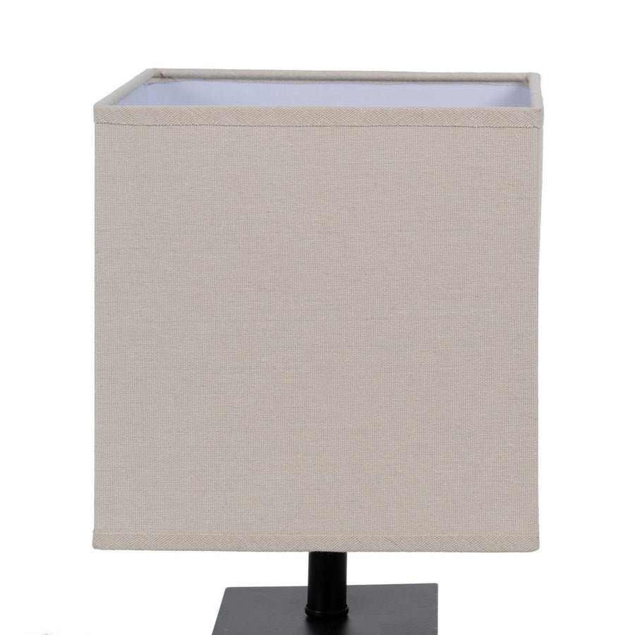 LÁMPARA MESA MARRÓN-CREMA TEJIDO-MADERA 20 X 20 X 40 CM