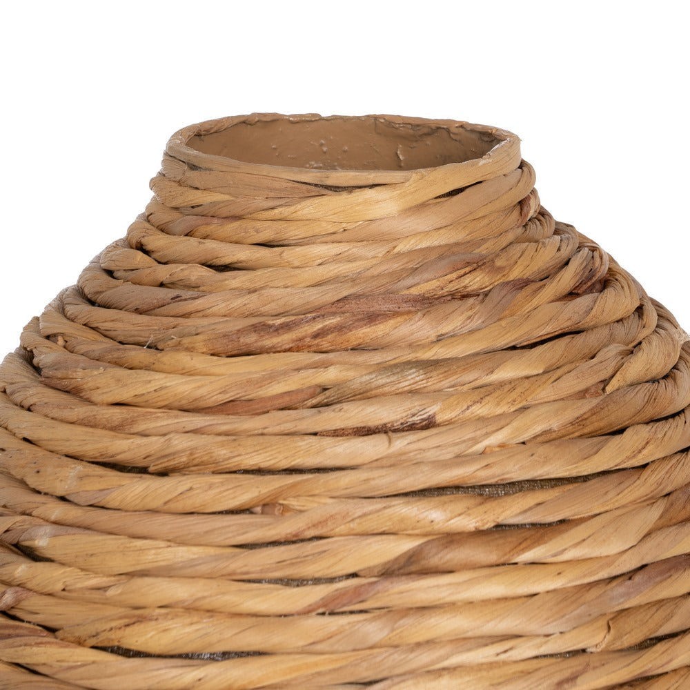 JARRÓN FIBRA NATURAL DECORACIÓN 26 X 26 X 41 CM
