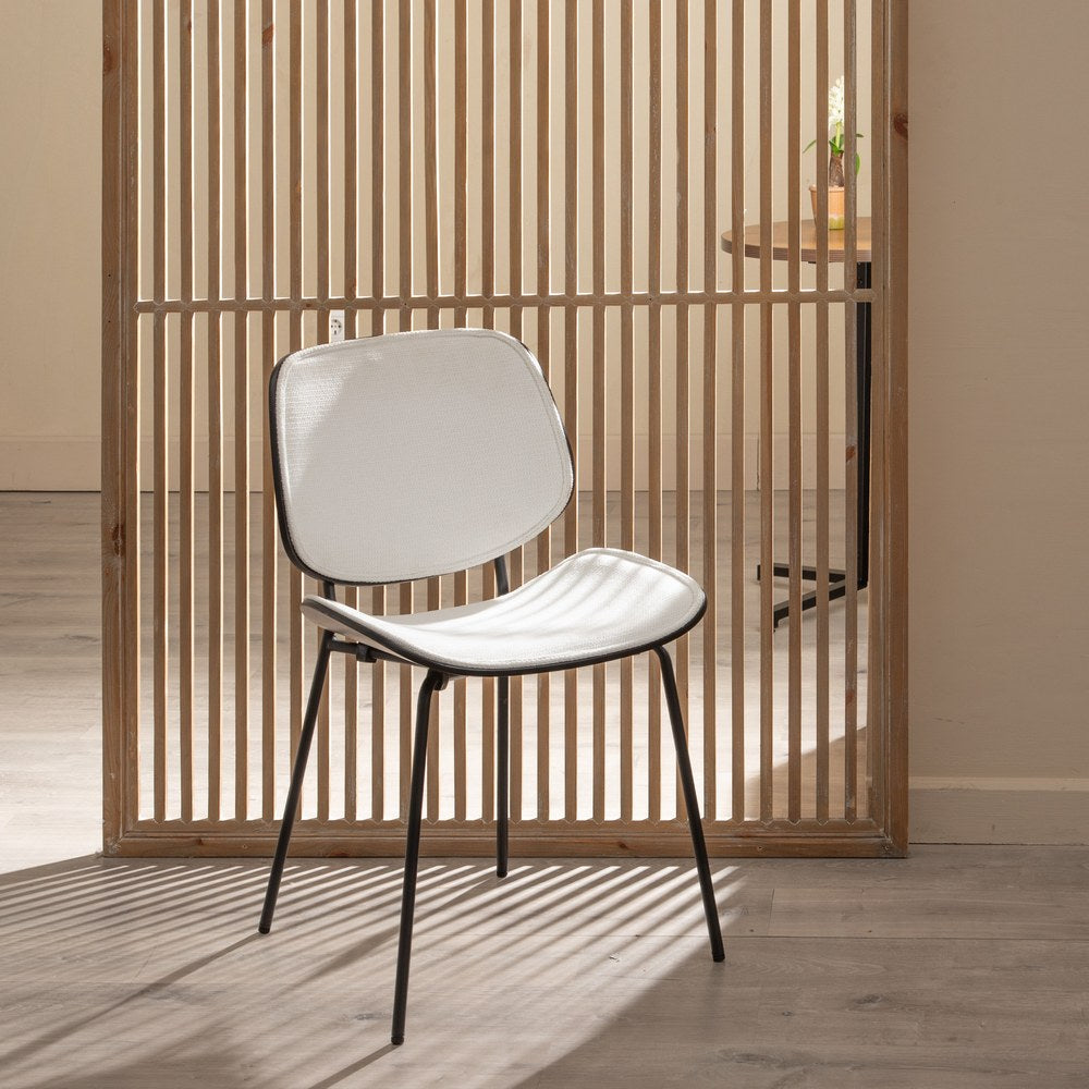 CHAIR WHITE MDF-METAL LIVING ROOM 49 X 50 X 80 CM