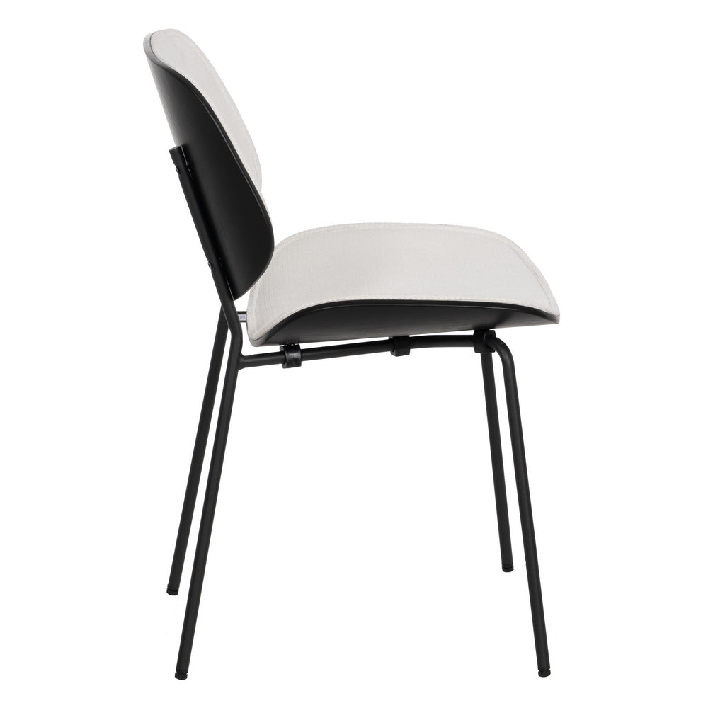 CHAIR WHITE MDF-METAL LIVING ROOM 49 X 50 X 80 CM