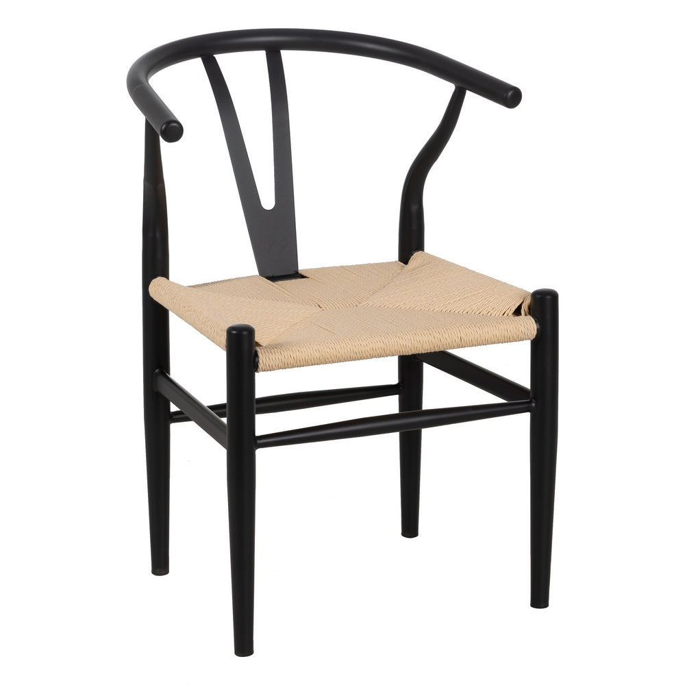 CHAIR BLACK-NATURAL METAL LIVING ROOM 54 X 53 X 75 CM