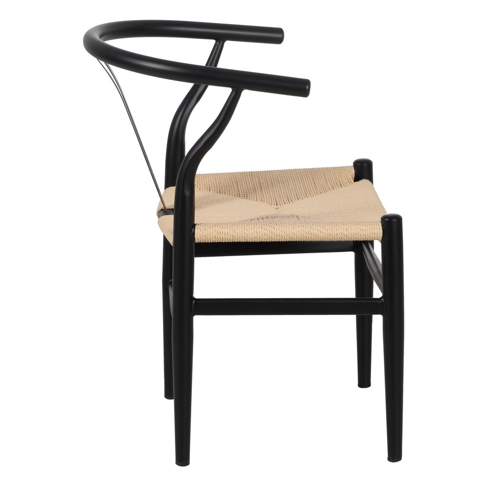 CHAIR BLACK-NATURAL METAL LIVING ROOM 54 X 53 X 75 CM