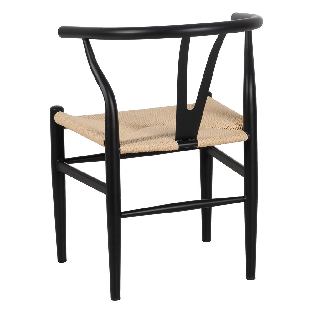 CHAIR BLACK-NATURAL METAL LIVING ROOM 54 X 53 X 75 CM