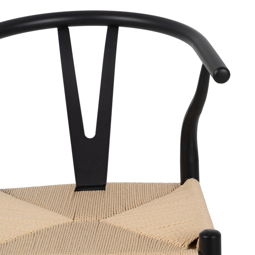 CHAIR BLACK-NATURAL METAL LIVING ROOM 54 X 53 X 75 CM