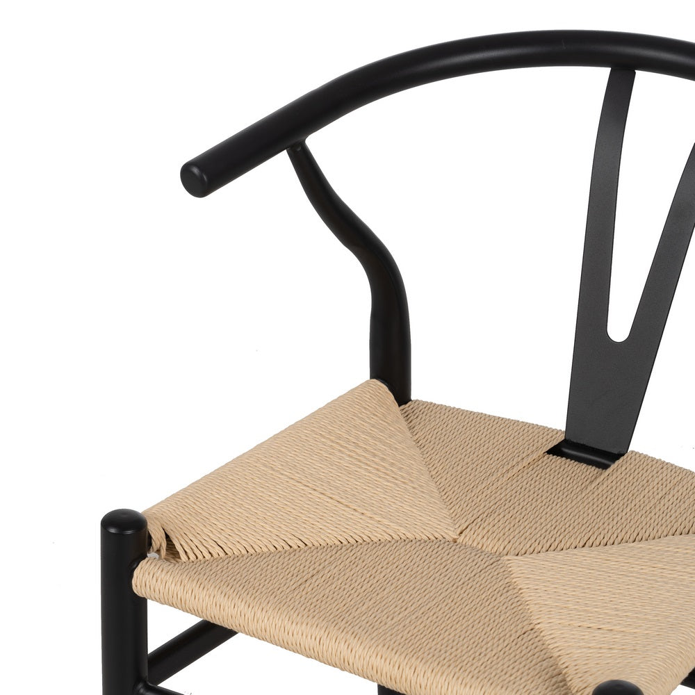 CHAIR BLACK-NATURAL METAL LIVING ROOM 54 X 53 X 75 CM
