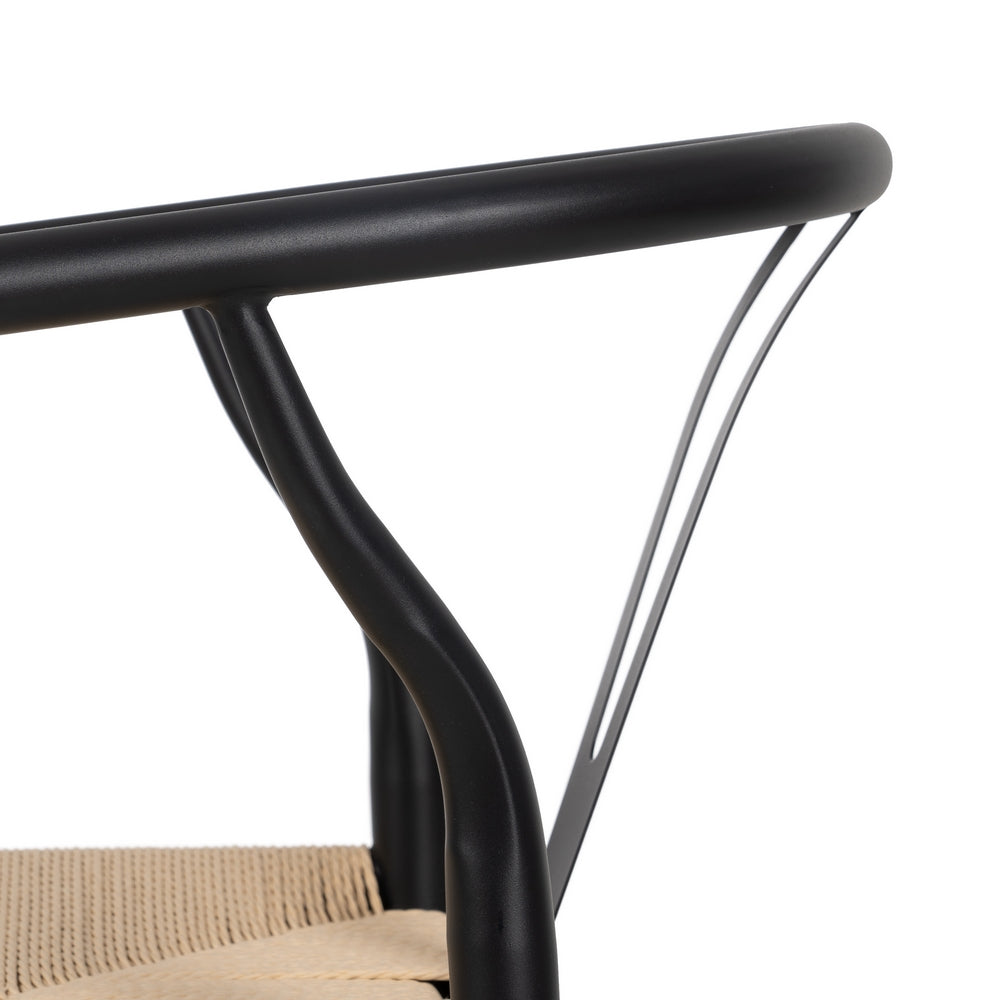CHAIR BLACK-NATURAL METAL LIVING ROOM 54 X 53 X 75 CM