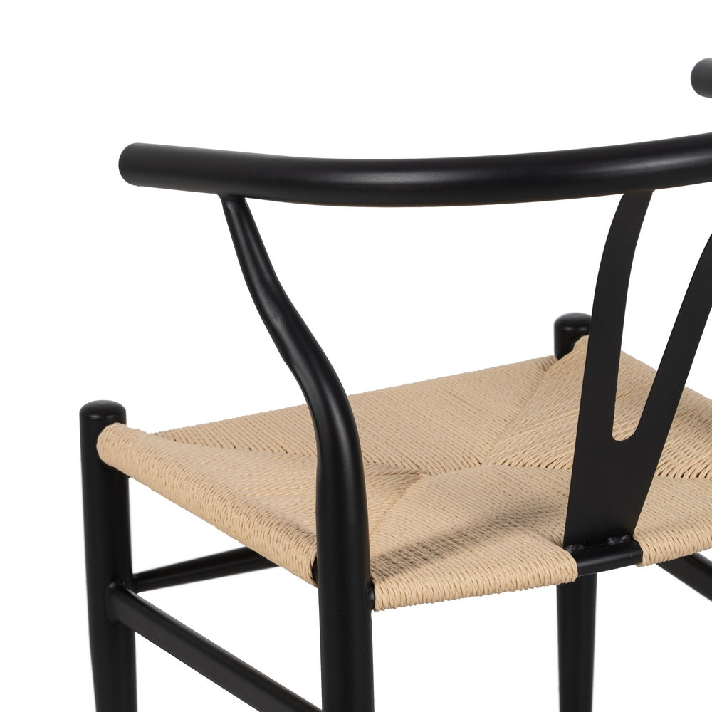 CHAIR BLACK-NATURAL METAL LIVING ROOM 54 X 53 X 75 CM
