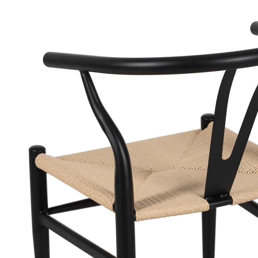 SILLA NEGRO-NATURAL METAL SALÓN 54 X 53 X 75 CM