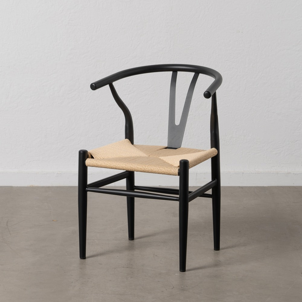 SILLA NEGRO-NATURAL METAL SAL�N 54 X 53 X 75 CM
