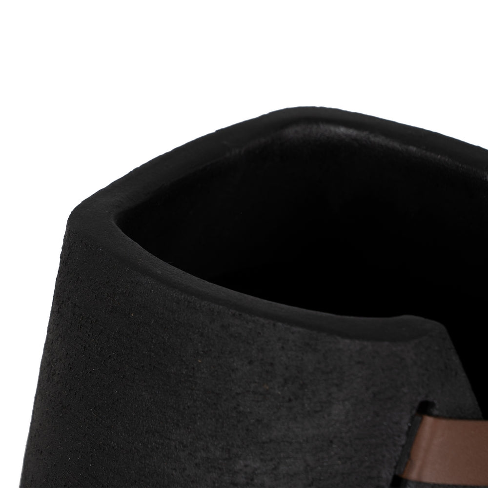 BLACK CERAMIC DECORATIVE VASE 20 X 20 X 41 CM