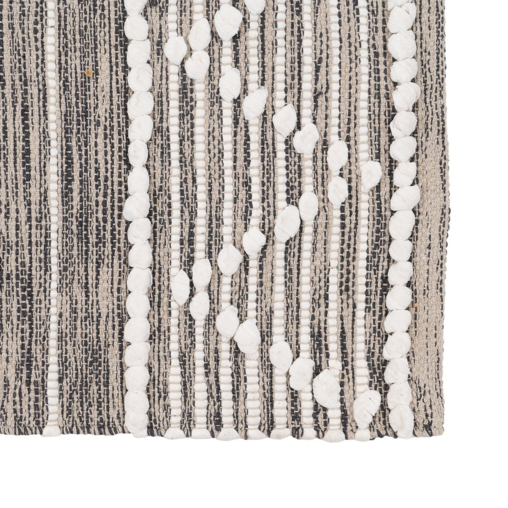 ALFOMBRA GRIS-BLANCO POLIESTER-ALGOD�N 80 X 150 CM