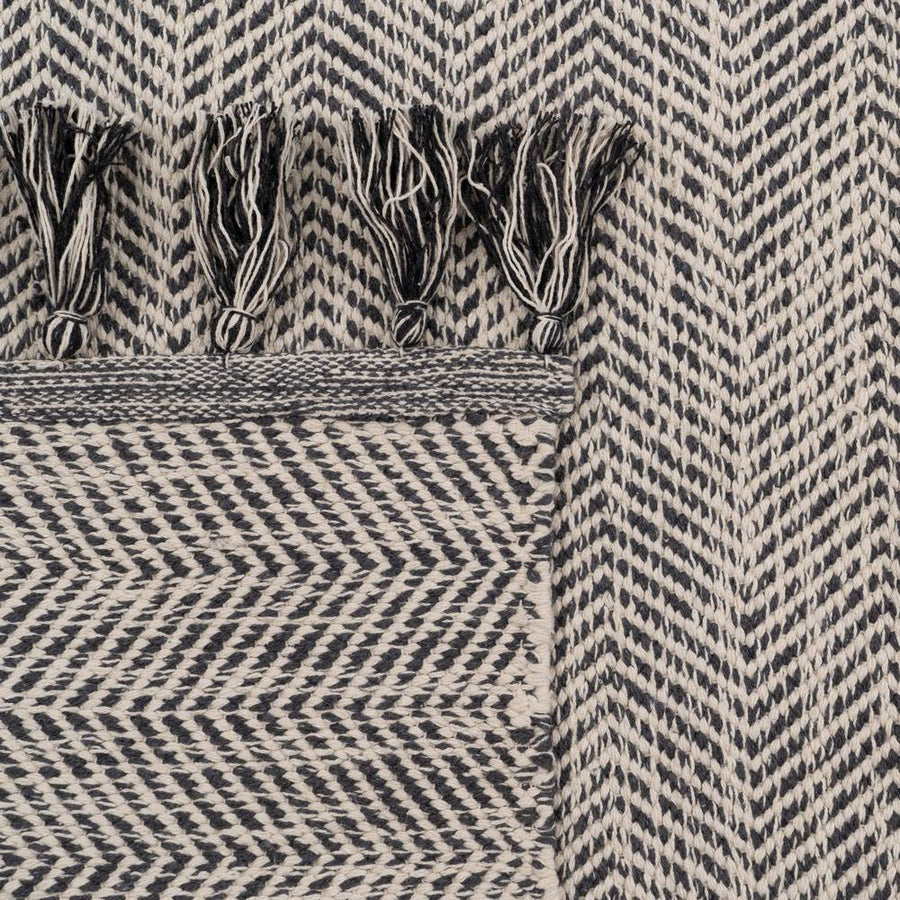 ALFOMBRA GRIS POLIESTER-ALGODÓN 80 X 150 CM