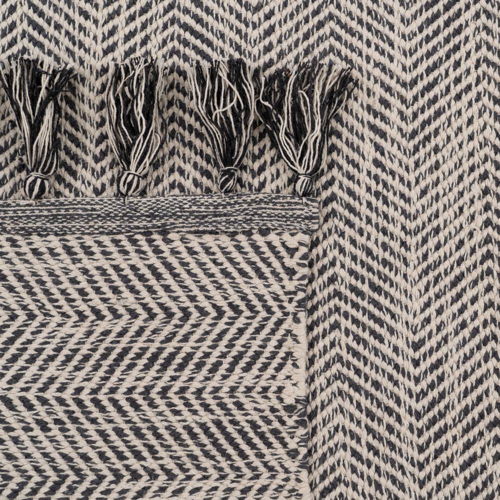 ALFOMBRA GRIS POLIESTER-ALGODÓN 80 X 150 CM