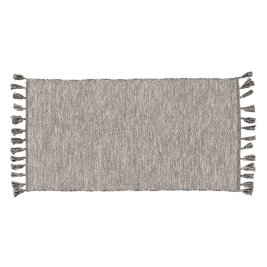 ALFOMBRA GRIS POLIESTER-ALGODÓN 80 X 150 CM
