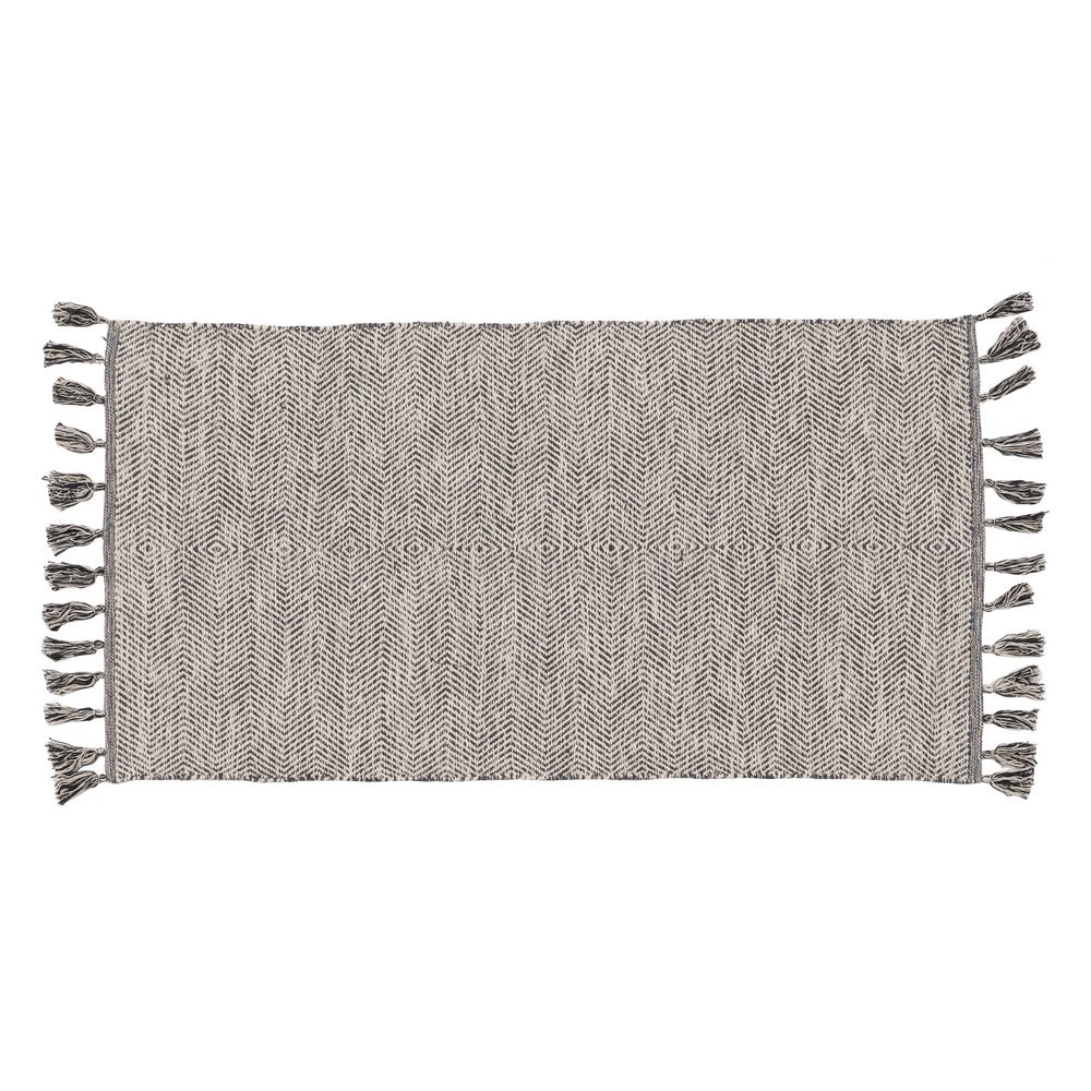 ALFOMBRA GRIS POLIESTER-ALGODÓN 80 X 150 CM