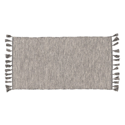 ALFOMBRA GRIS POLIESTER-ALGODÓN 80 X 150 CM