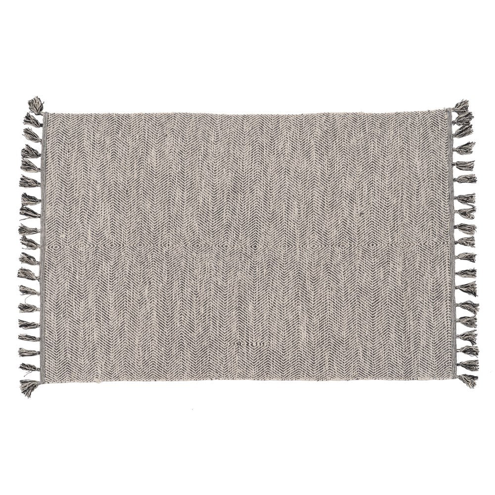 ALFOMBRA GRIS POLIESTER-ALGODÓN 120 X 180 CM