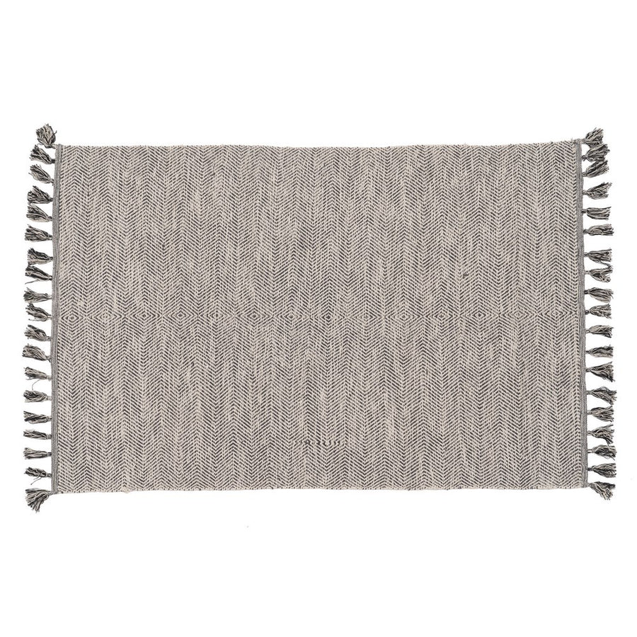 ALFOMBRA GRIS POLIESTER-ALGODÓN 120 X 180 CM