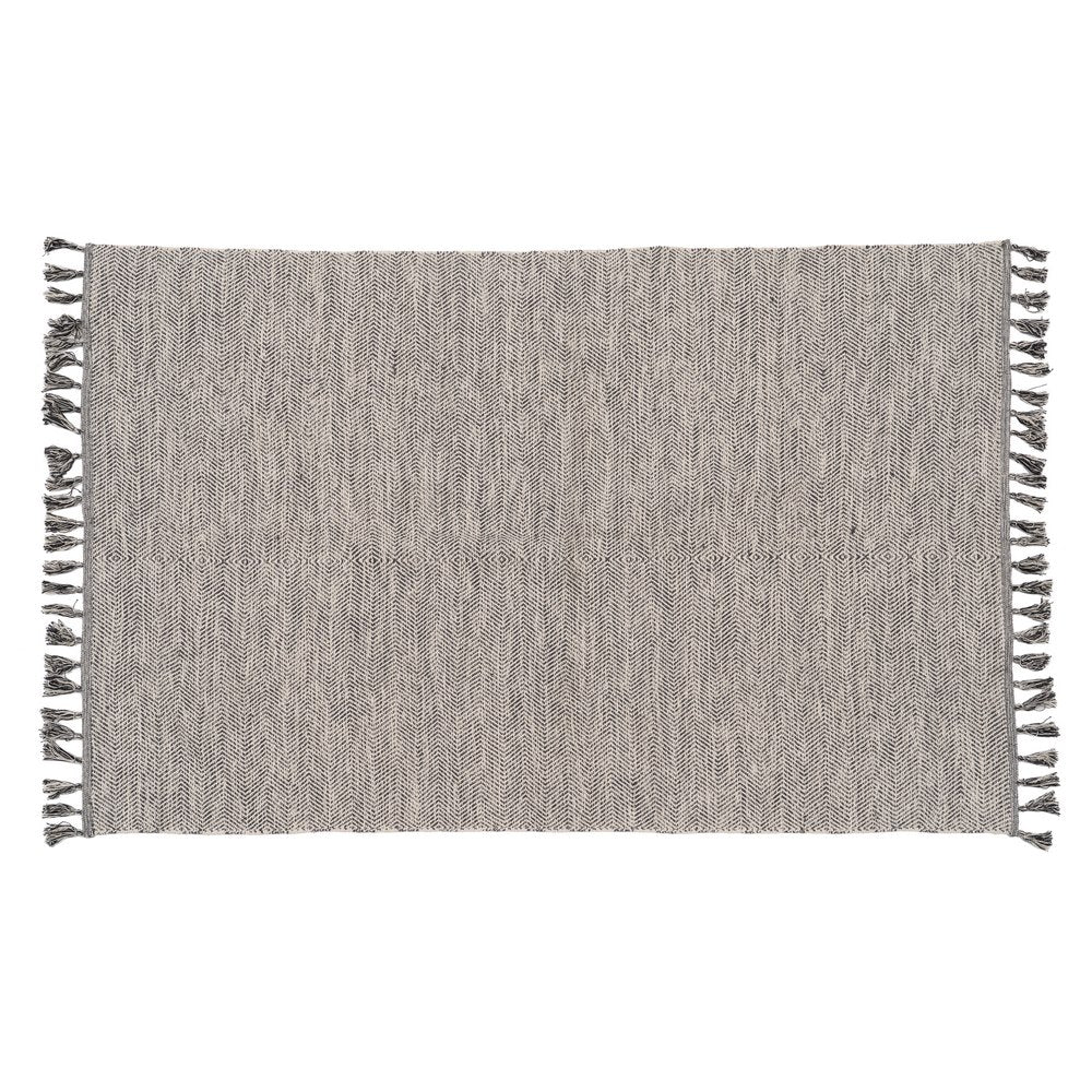 ALFOMBRA GRIS POLIESTER-ALGODÓN 160 X 230 CM