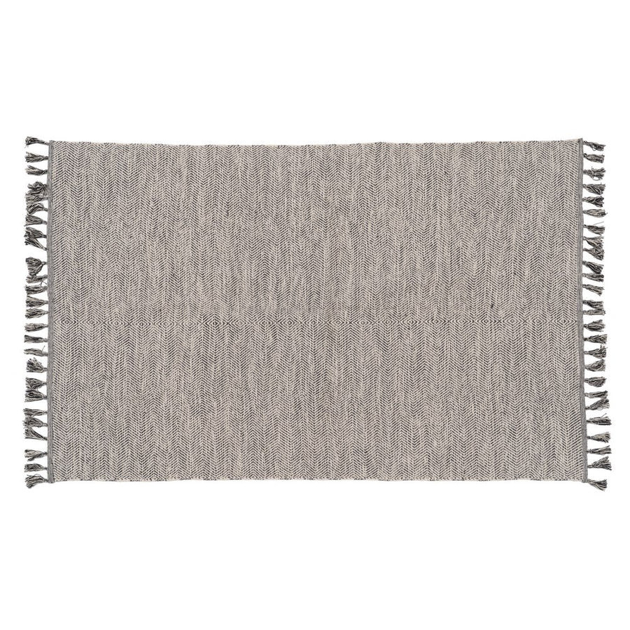 ALFOMBRA GRIS POLIESTER-ALGODÓN 160 X 230 CM