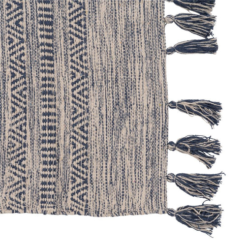 ALFOMBRA AZUL-BLANCO POLIESTER-ALGOD�N 160 X 230 CM