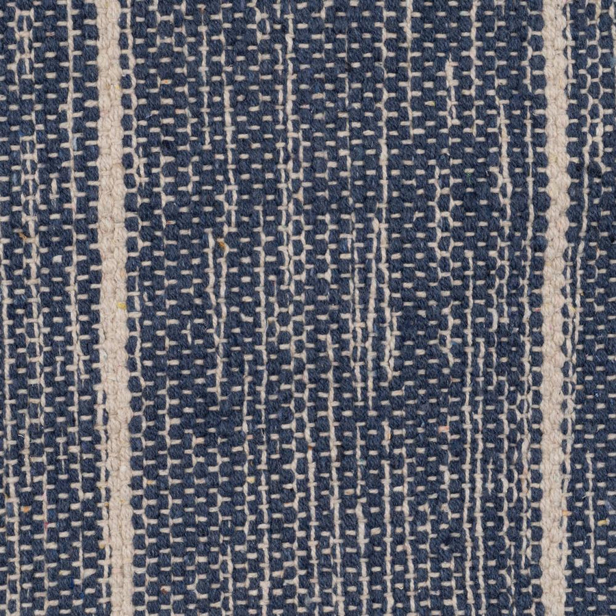 ALFOMBRA AZUL-BLANCO POLIESTER-ALGODÓN 160 X 230 CM