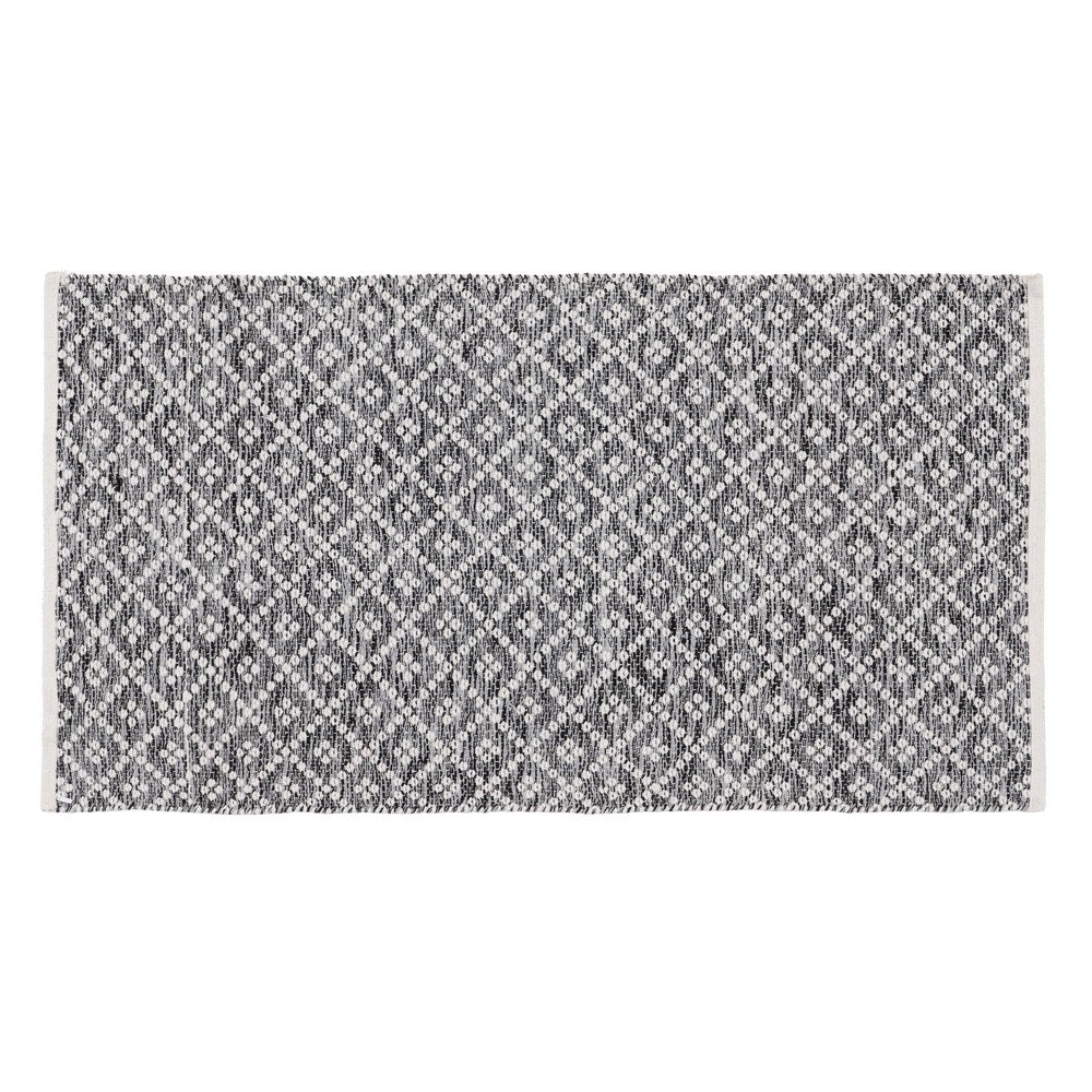 GREY-WHITE POLYESTER-COTTON RUG 80 X 150 CM