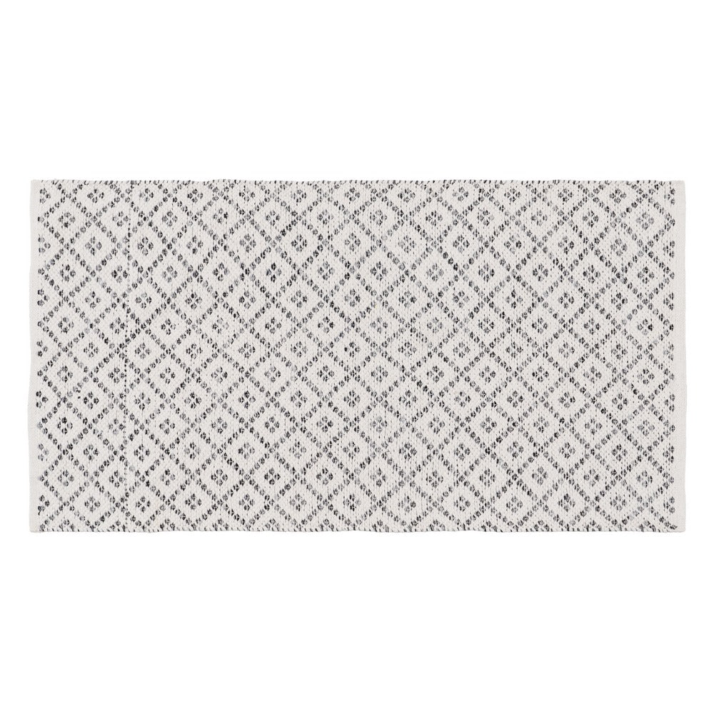 GREY-WHITE POLYESTER-COTTON RUG 80 X 150 CM
