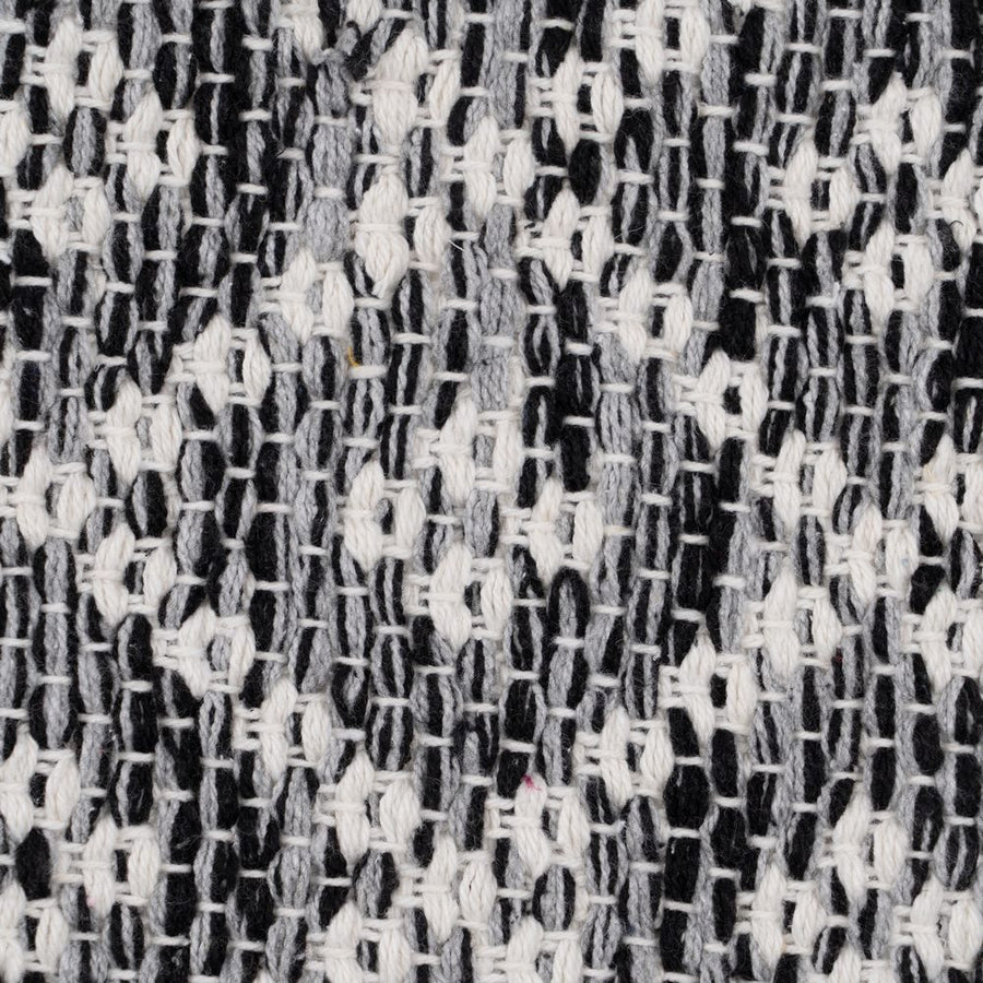 ALFOMBRA GRIS-BLANCO POLIESTER-ALGODÓN 80 X 150 CM