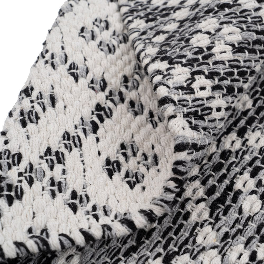 GREY-WHITE POLYESTER-COTTON RUG 80 X 150 CM