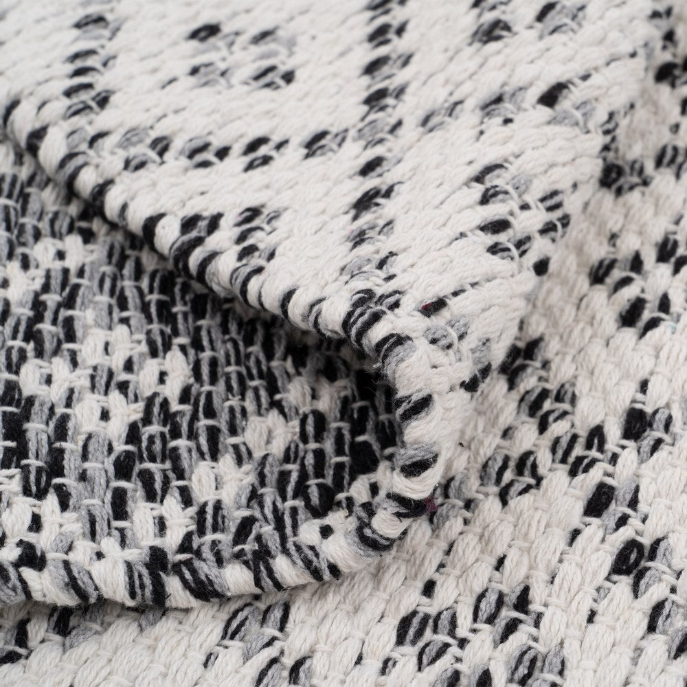 GREY-WHITE POLYESTER-COTTON RUG 80 X 150 CM