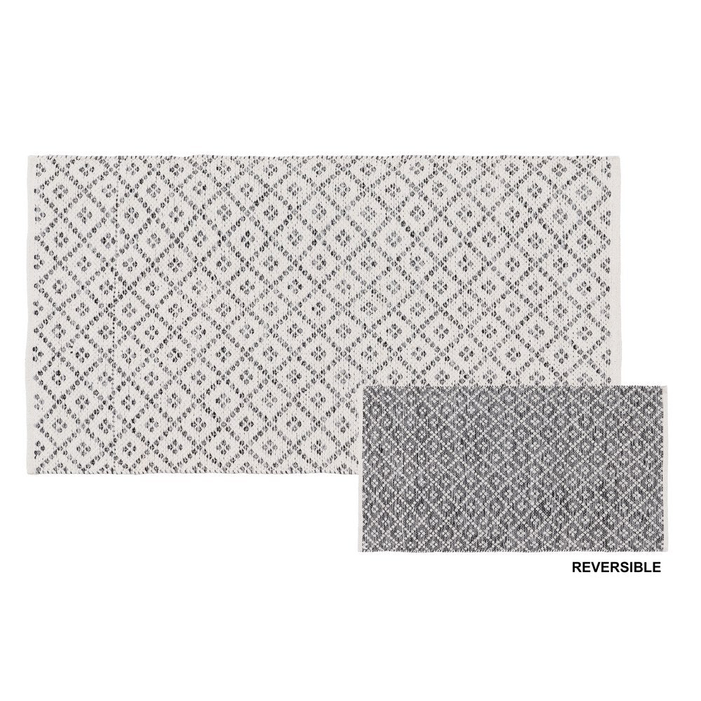 ALFOMBRA GRIS-BLANCO POLIESTER-ALGOD�N 80 X 150 CM