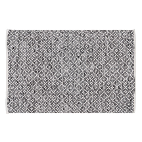 ALFOMBRA GRIS-BLANCO POLIESTER-ALGODÓN 120 X 180 CM