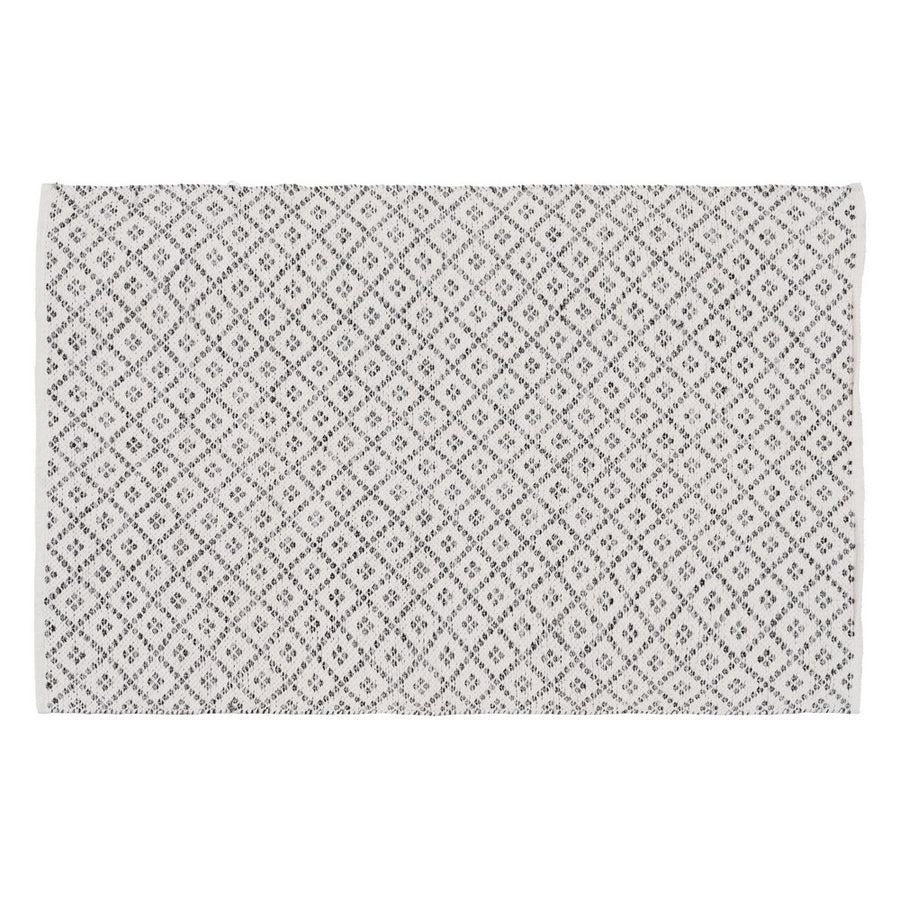 ALFOMBRA GRIS-BLANCO POLIESTER-ALGODÓN 120 X 180 CM