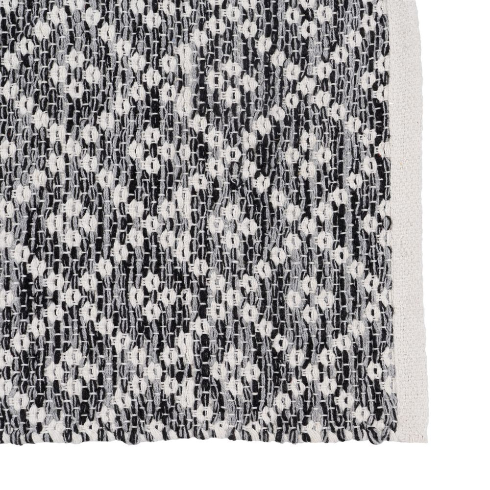 ALFOMBRA GRIS-BLANCO POLIESTER-ALGODÓN 120 X 180 CM