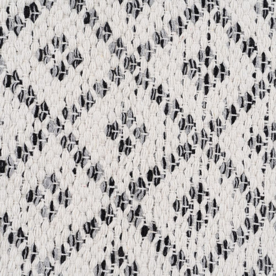 ALFOMBRA GRIS-BLANCO POLIESTER-ALGODÓN 120 X 180 CM