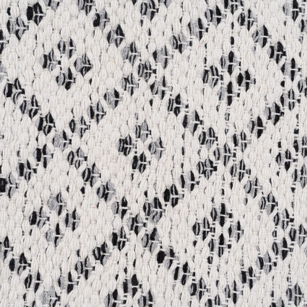 ALFOMBRA GRIS-BLANCO POLIESTER-ALGODÓN 120 X 180 CM