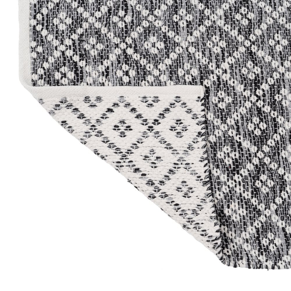 ALFOMBRA GRIS-BLANCO POLIESTER-ALGODÓN 120 X 180 CM
