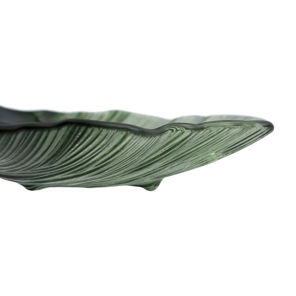 BANDEJA CONCHA VERDE CRISTAL DECORACIÓN 17 X 16 CM