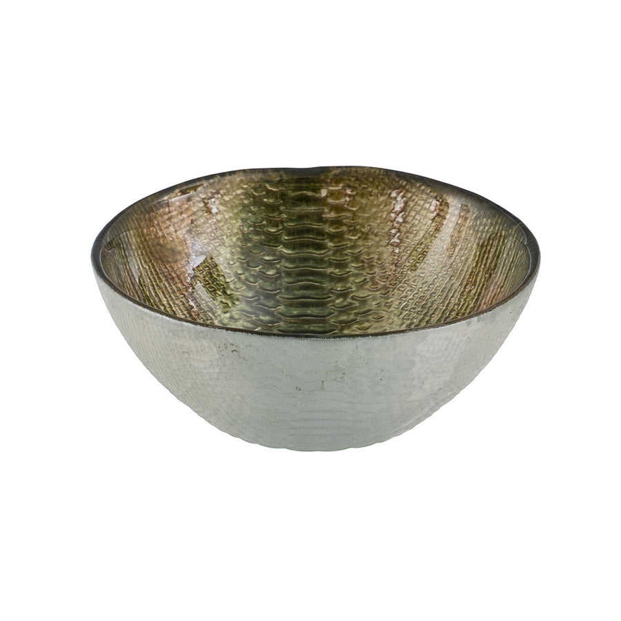 CENTRO MESA VERDE OLIVA CRISTAL 14 X 14 CM