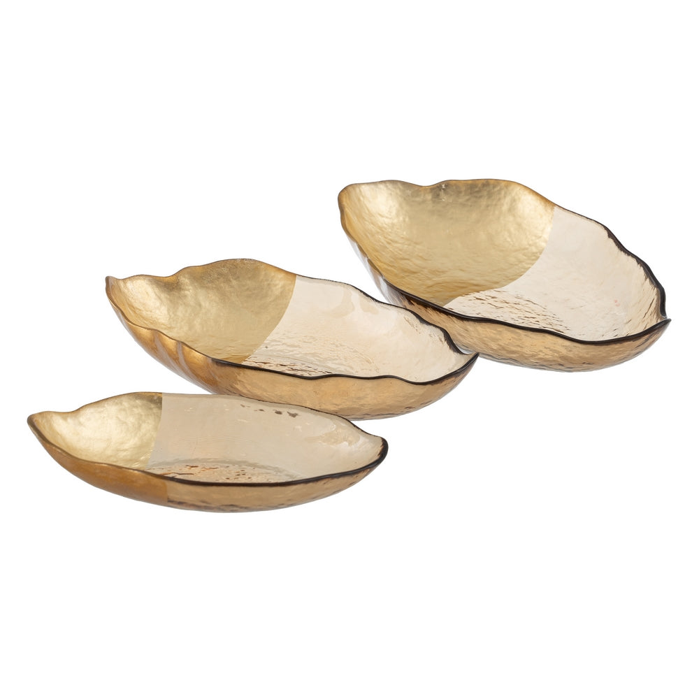 GOLDEN CRYSTAL CENTERPIECE DECORATION 34 X 19 CM
